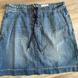 Ann Taylor LOFT Womens Tie Up Denim Jean Blue Skirt Size 8 new